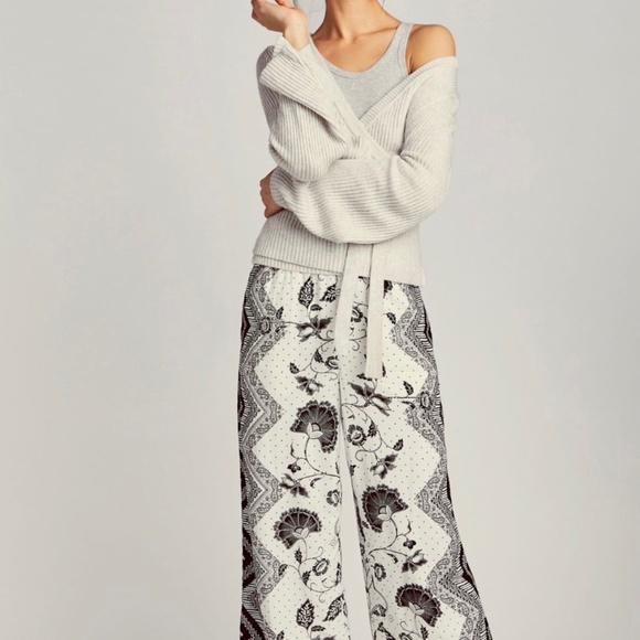 Anthropologie Glencairn Cropped Wide Leg Pant Sz M - Picture 3 of 9